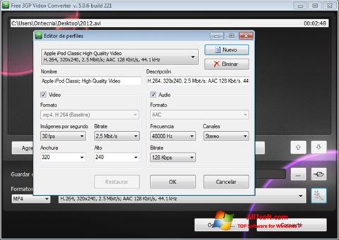 Skärmdump Free MP4 Video Converter för Windows 7