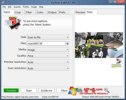 Skärmdump VueScan för Windows 7