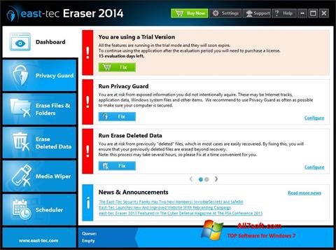 Skärmdump East Tec Eraser för Windows 7