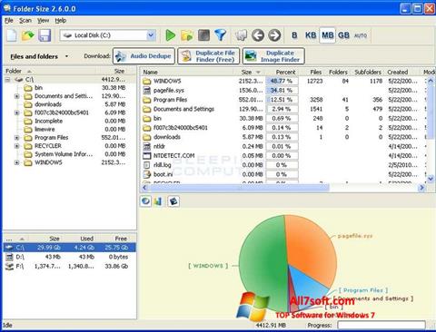 Skärmdump Folder Size för Windows 7
