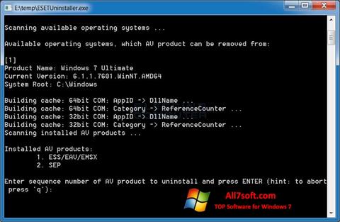 Skärmdump ESET Uninstaller för Windows 7