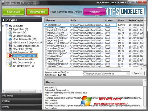 Skärmdump NTFS Undelete för Windows 7