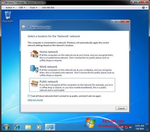 Skärmdump Windows Virtual PC för Windows 7