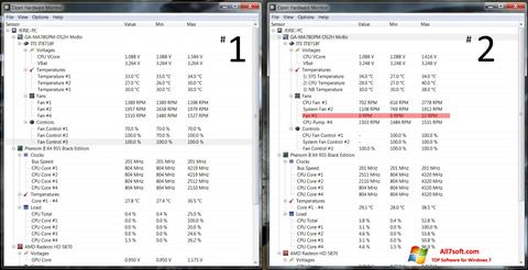 Skärmdump Open Hardware Monitor för Windows 7