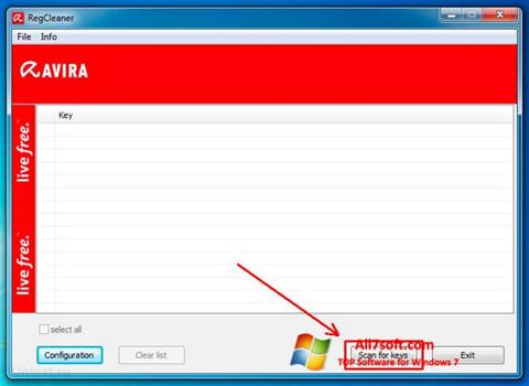Skärmdump Avira Registry Cleaner för Windows 7