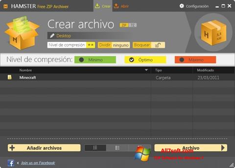 Skärmdump Hamster Free ZIP Archiver för Windows 7