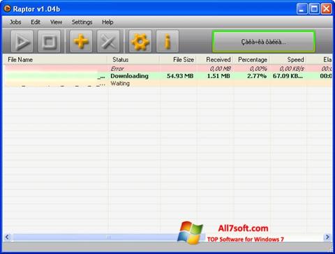 Skärmdump Raptor för Windows 7