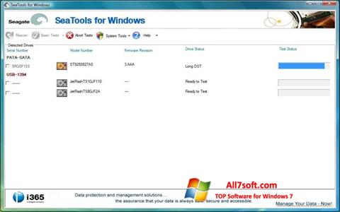 Skärmdump Seagate SeaTools för Windows 7