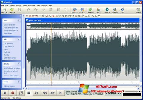 Skärmdump WavePad Sound Editor för Windows 7