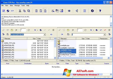 Skärmdump Core FTP för Windows 7