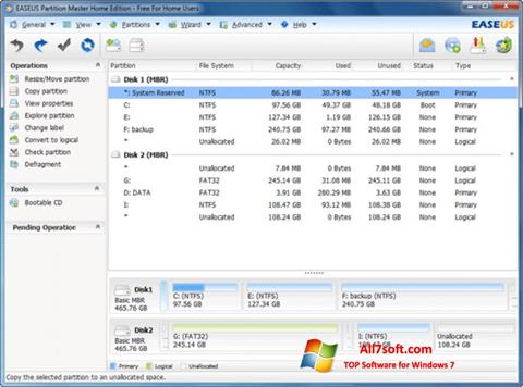 Skärmdump EASEUS Partition Master för Windows 7