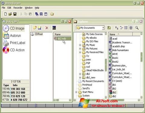 Skärmdump DeepBurner för Windows 7