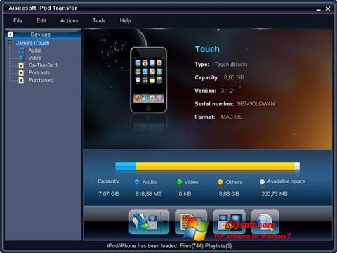 Skärmdump iPhone PC Suite för Windows 7