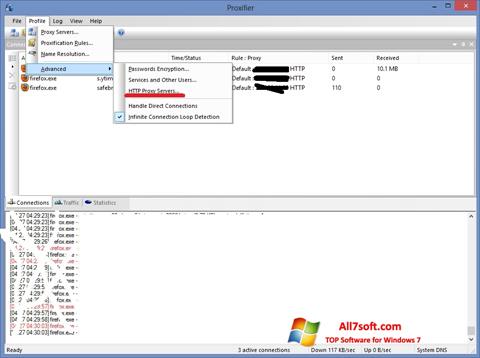 Skärmdump Proxifier för Windows 7