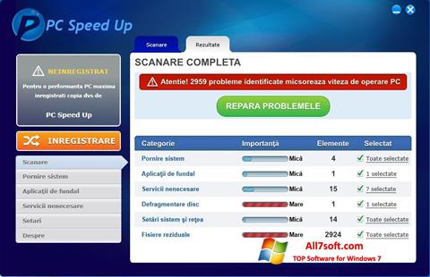 Skärmdump PC Speed Up för Windows 7