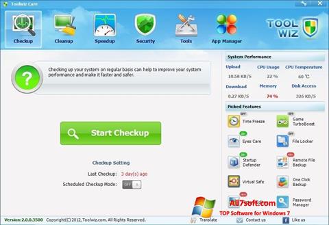 Skärmdump Toolwiz Care för Windows 7