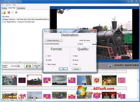 Skärmdump Bolide Slideshow Creator för Windows 7