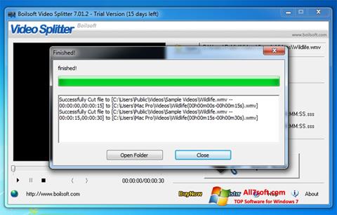 Skärmdump Boilsoft Video Splitter för Windows 7