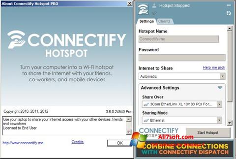 Skärmdump Connectify Hotspot PRO för Windows 7