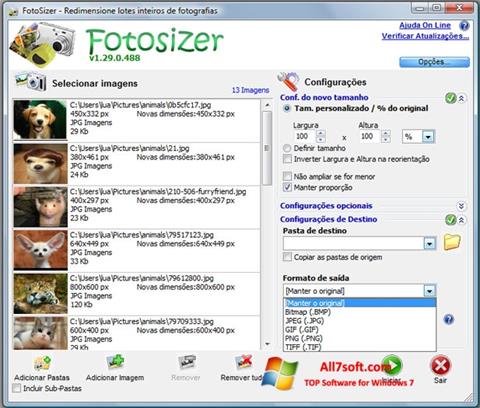 Skärmdump Fotosizer för Windows 7