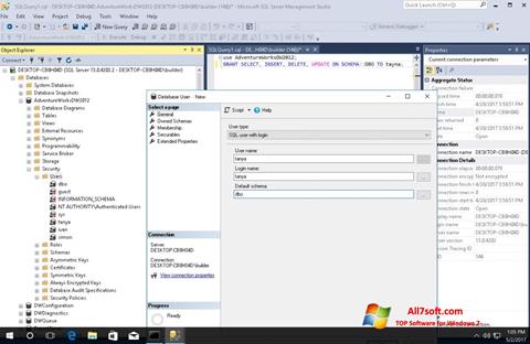 Skärmdump Microsoft SQL Server för Windows 7