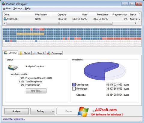 Skärmdump Defraggler för Windows 7