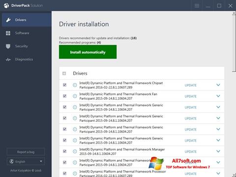 Skärmdump DriverPack Solution Online för Windows 7