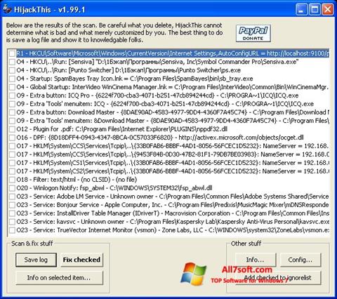 Skärmdump HijackThis för Windows 7