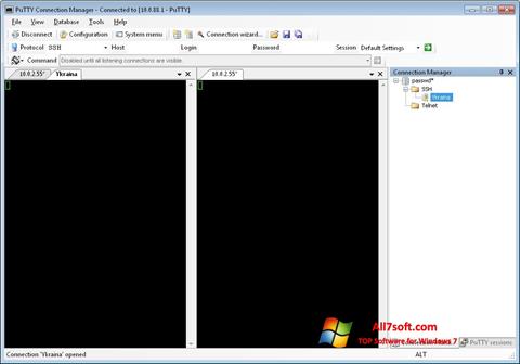 Skärmdump PuTTY Connection Manager för Windows 7