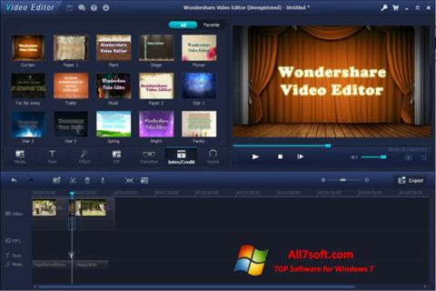Skärmdump Wondershare Video Editor för Windows 7
