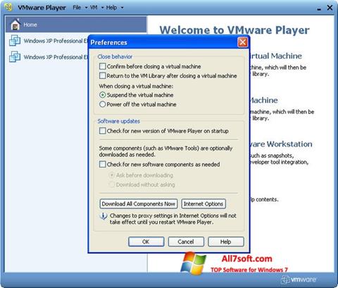 Skärmdump VMware Player för Windows 7