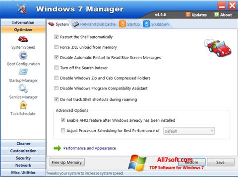 Skärmdump Windows 7 Manager för Windows 7