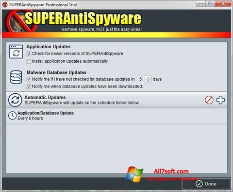 Skärmdump SUPERAntiSpyware för Windows 7