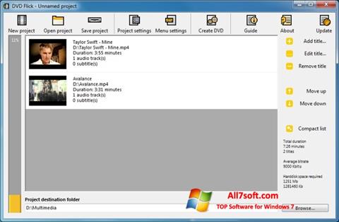 Skärmdump DVD Flick för Windows 7