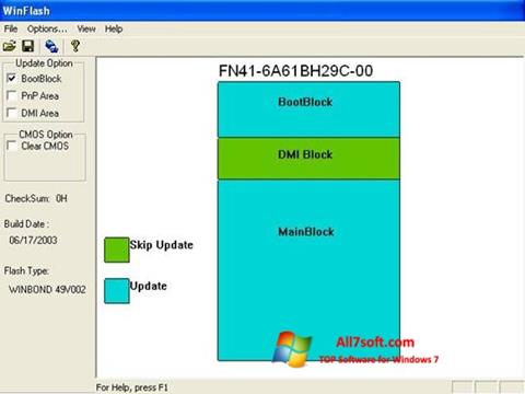 Skärmdump WinFlash för Windows 7