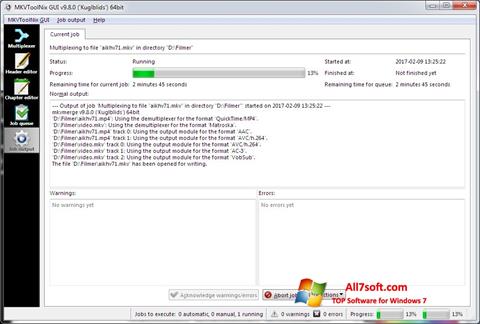 Skärmdump MKVToolnix för Windows 7