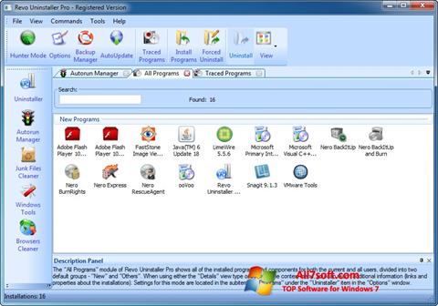 Skärmdump Revo Uninstaller Pro för Windows 7