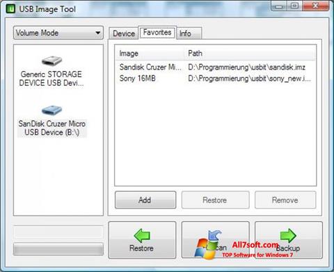 Skärmdump USB Image Tool för Windows 7
