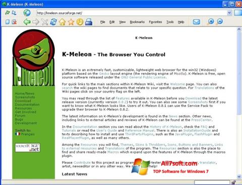 Skärmdump K-Meleon för Windows 7
