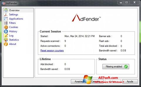 Skärmdump AdFender för Windows 7