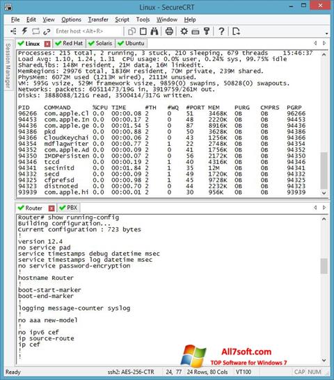 Skärmdump SecureCRT för Windows 7