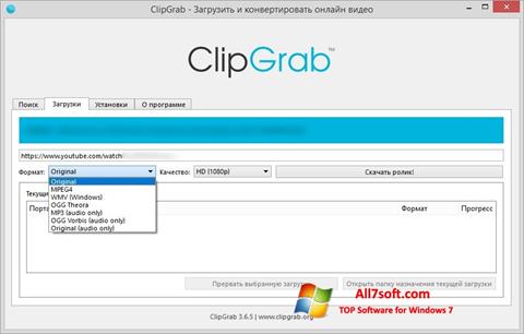 Skärmdump ClipGrab för Windows 7