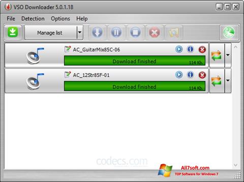 Skärmdump VSO Downloader för Windows 7