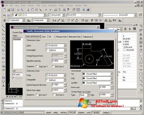 Skärmdump ZWCAD för Windows 7