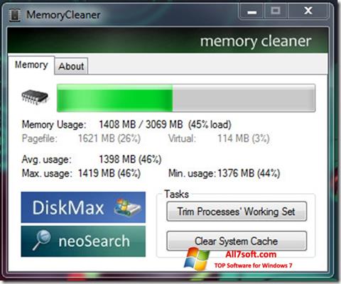 Skärmdump Memory Cleaner för Windows 7