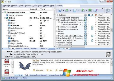 Skärmdump The Bat! för Windows 7