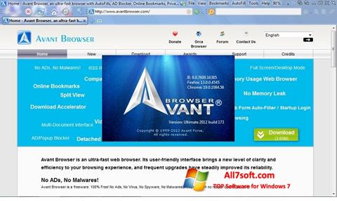 Skärmdump Avant Browser för Windows 7