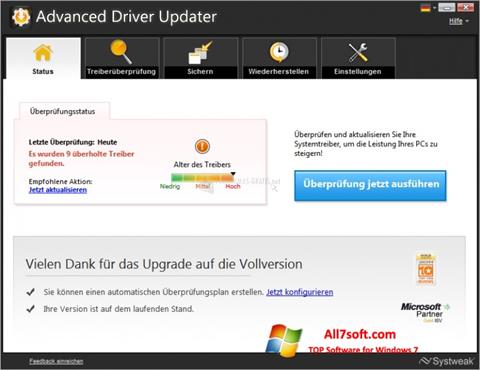 Skärmdump Advanced Driver Updater för Windows 7