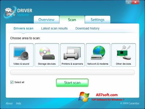 Skärmdump Carambis Driver Updater för Windows 7