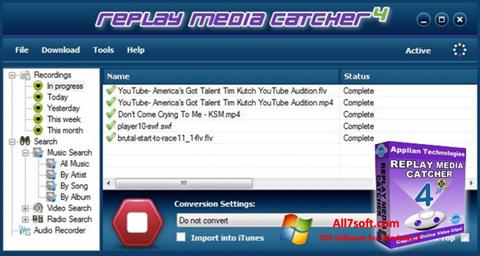 Skärmdump Replay Media Catcher för Windows 7